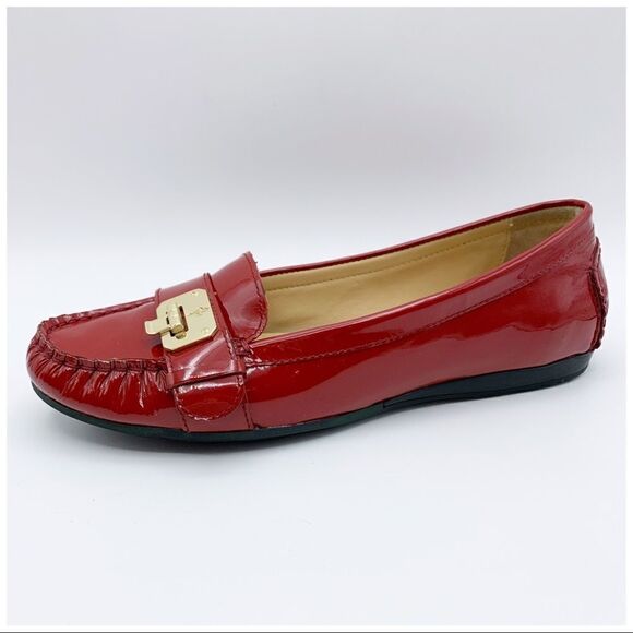 Cole Haan Tali Lock Red Patent Leather Flats 8.5 Narrow - Picture 6 of 14